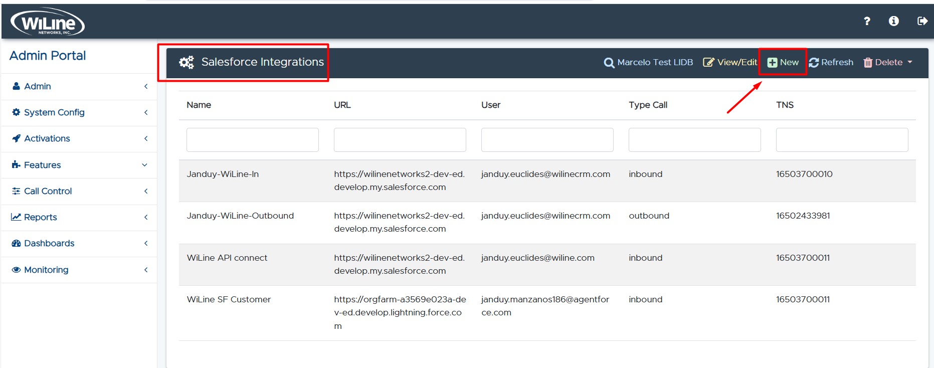 Create New Salesforce Integration