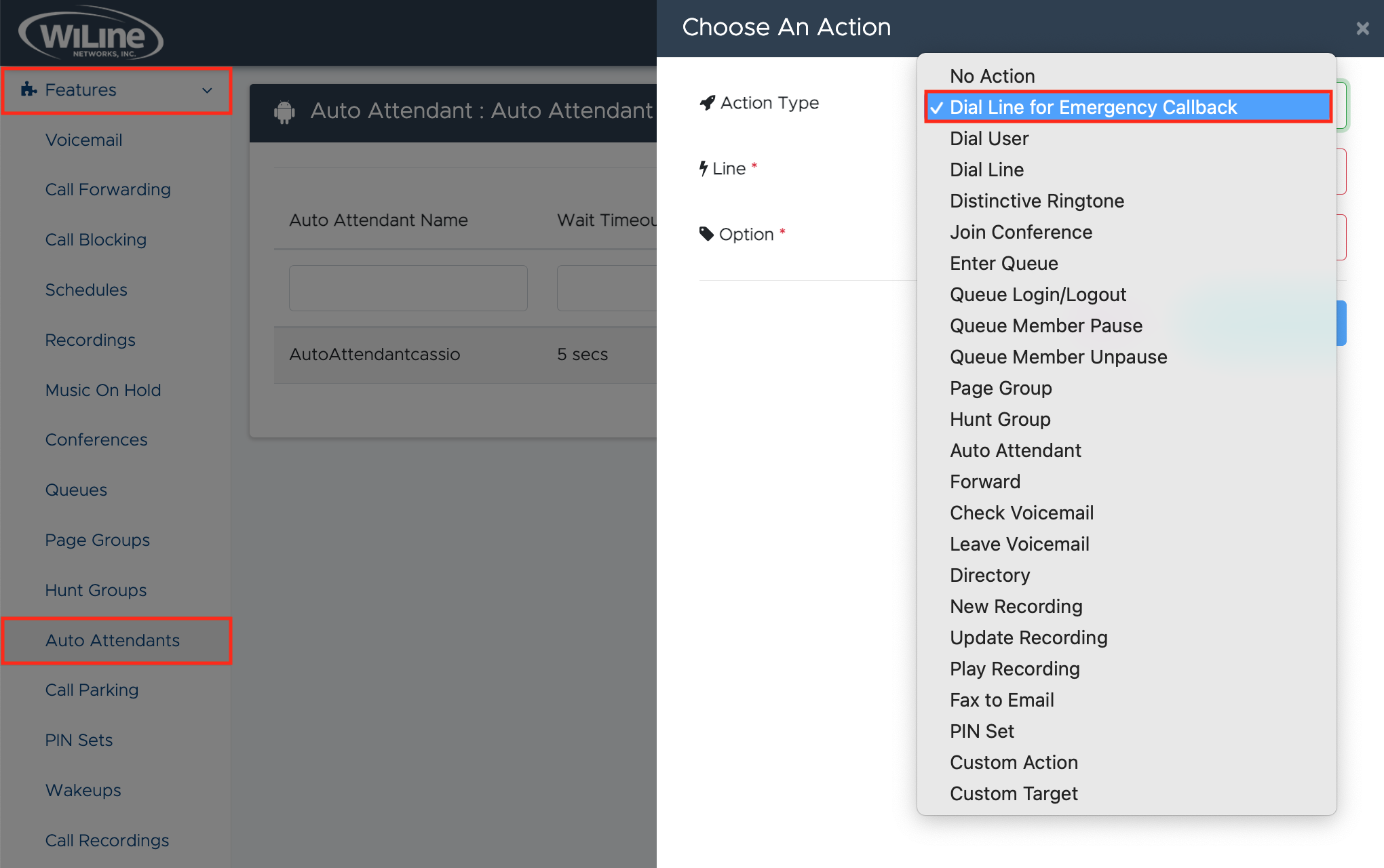 Add Item for Auto Attendant