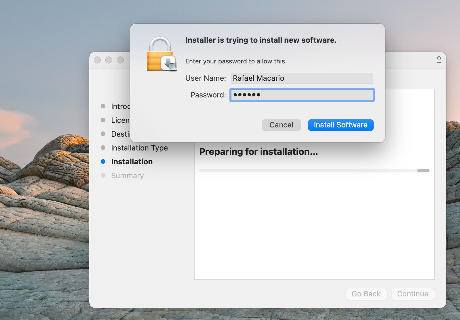 Enter Admin Password