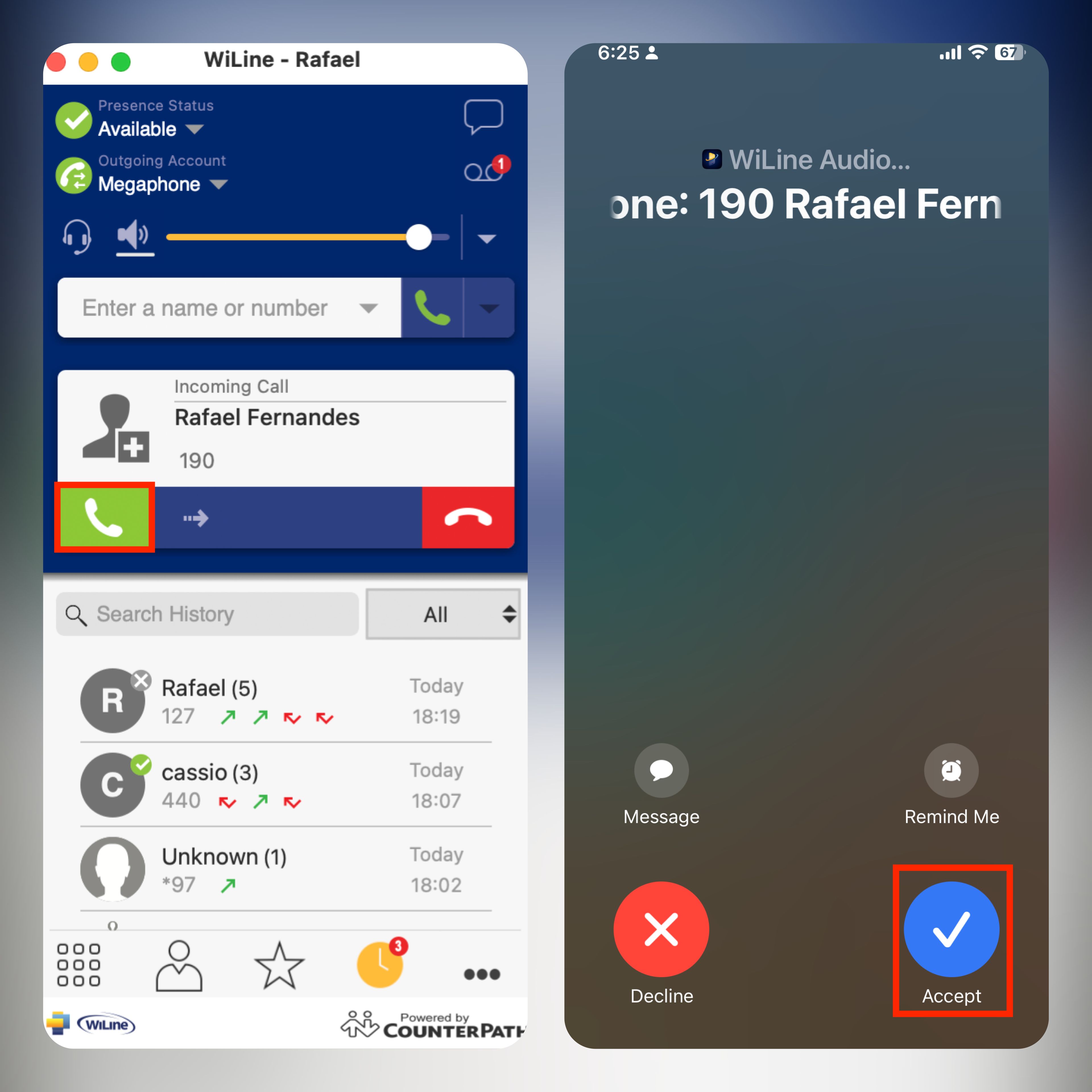 Answer a Call with WiLine UCaaS