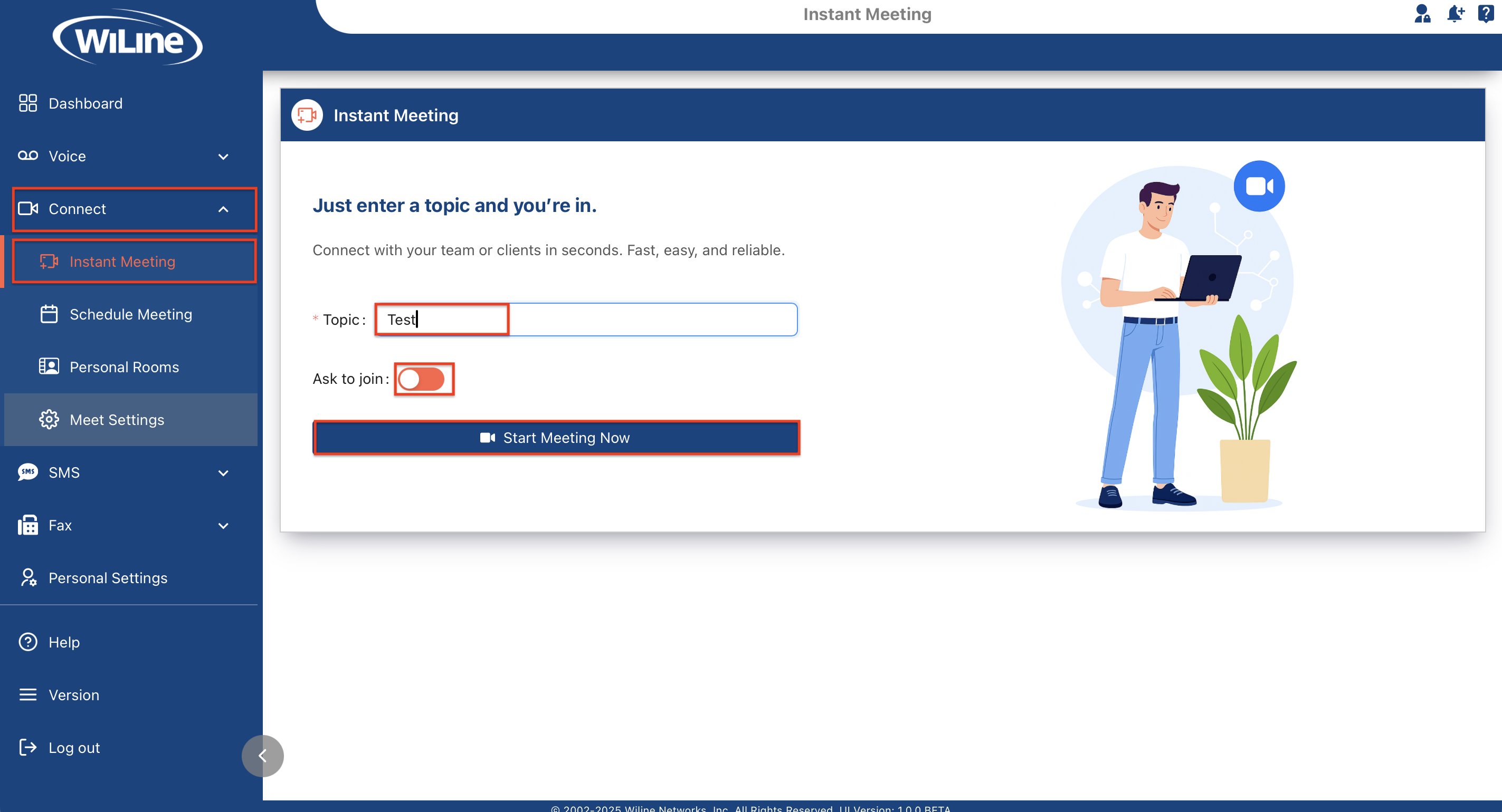 Instant Meeting option