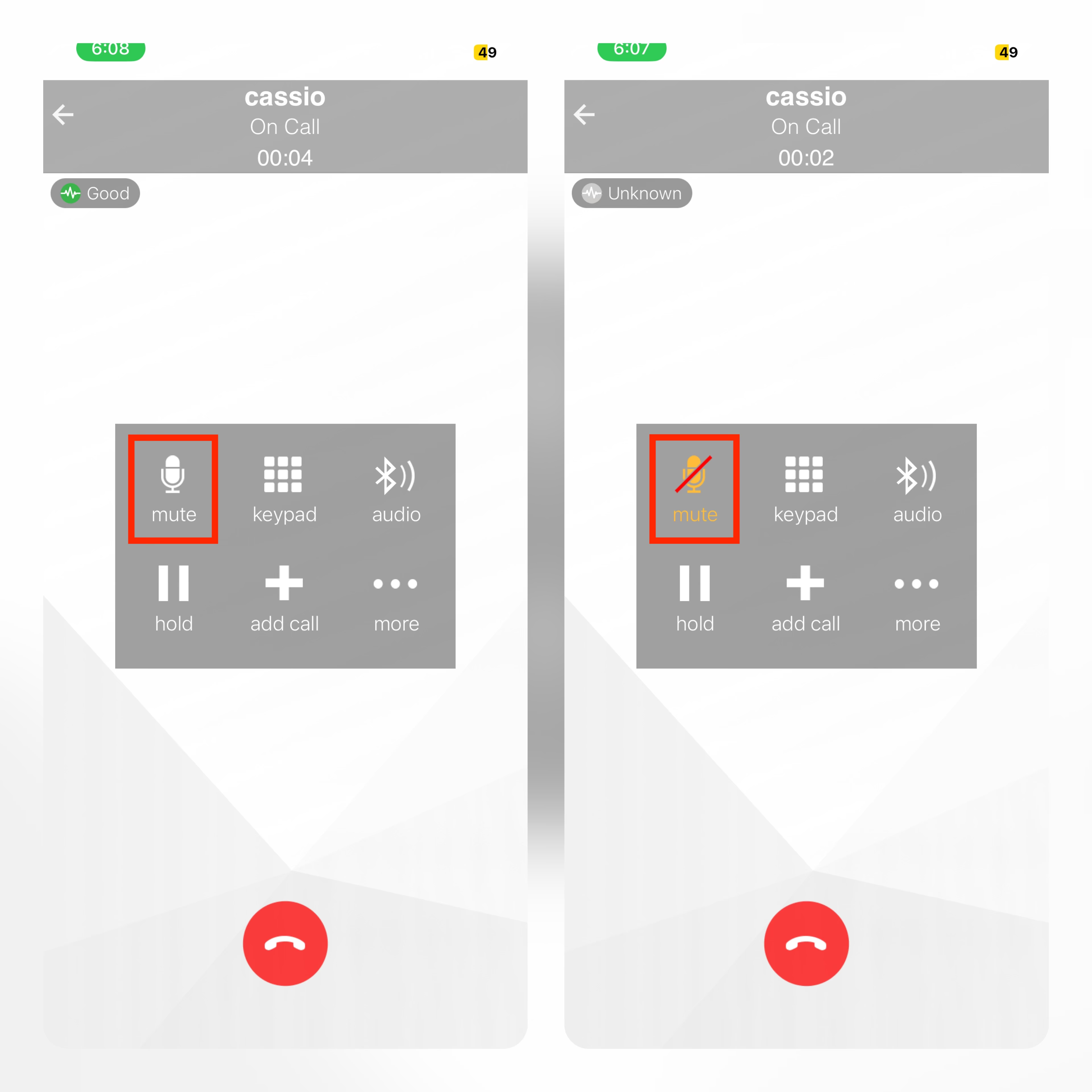 Muting a call