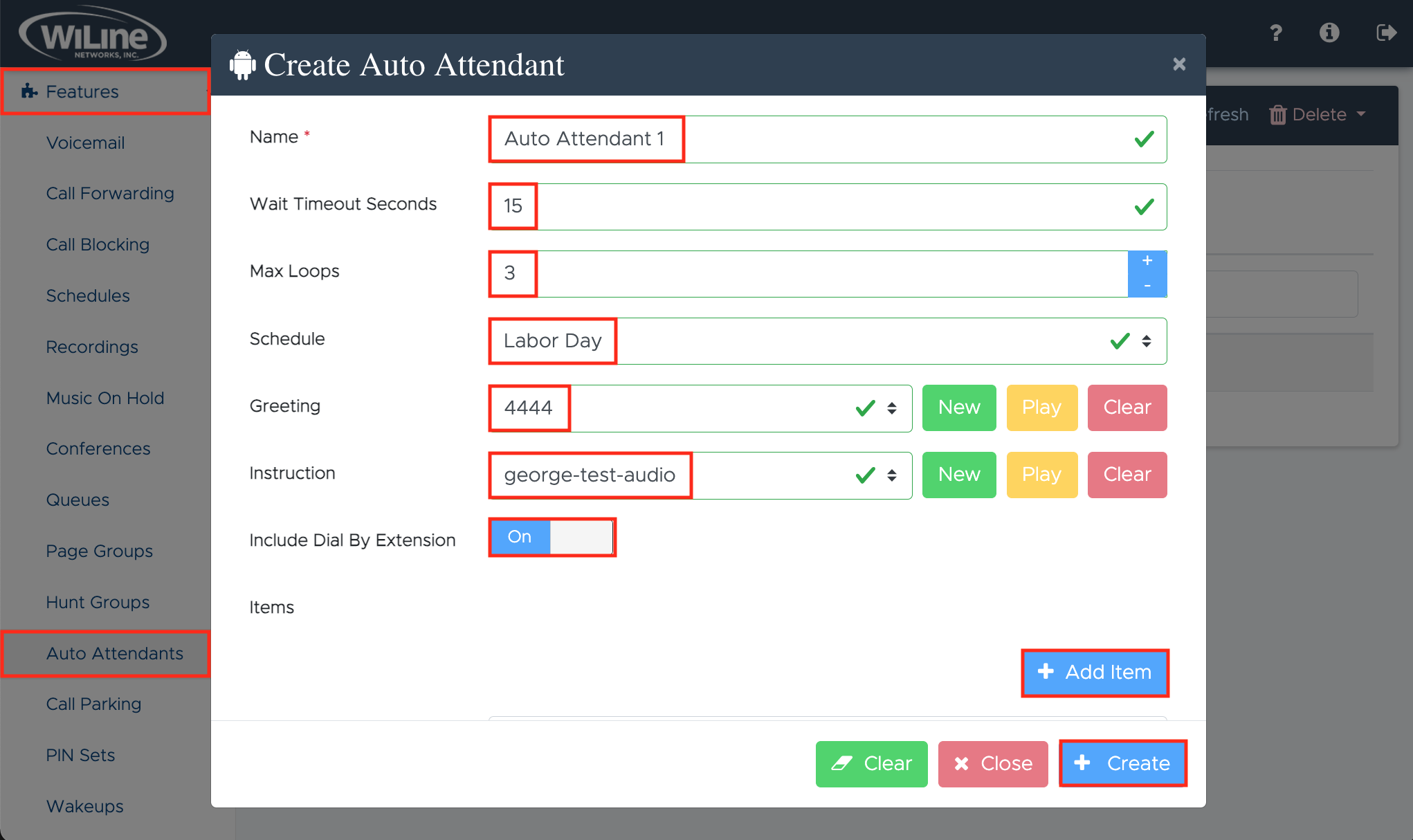 Create a New Auto Attendant