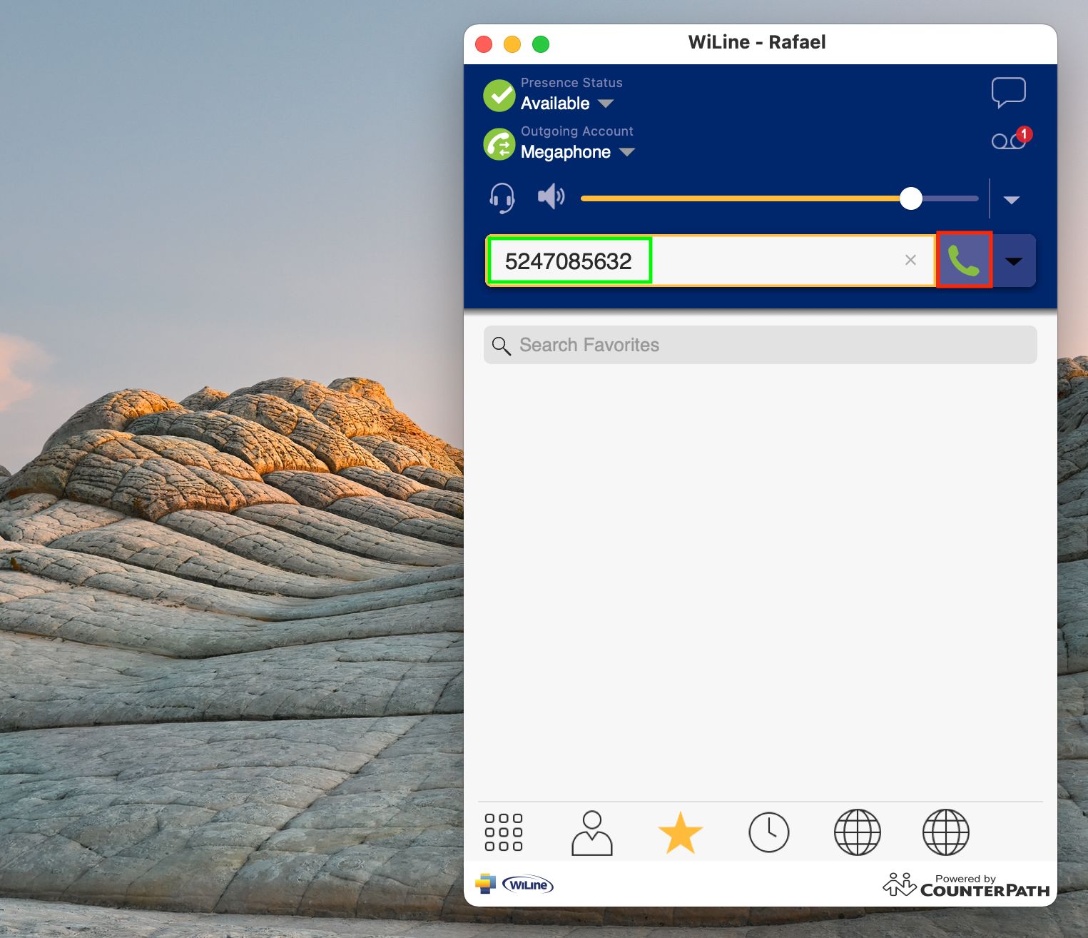 Placing a call from redial