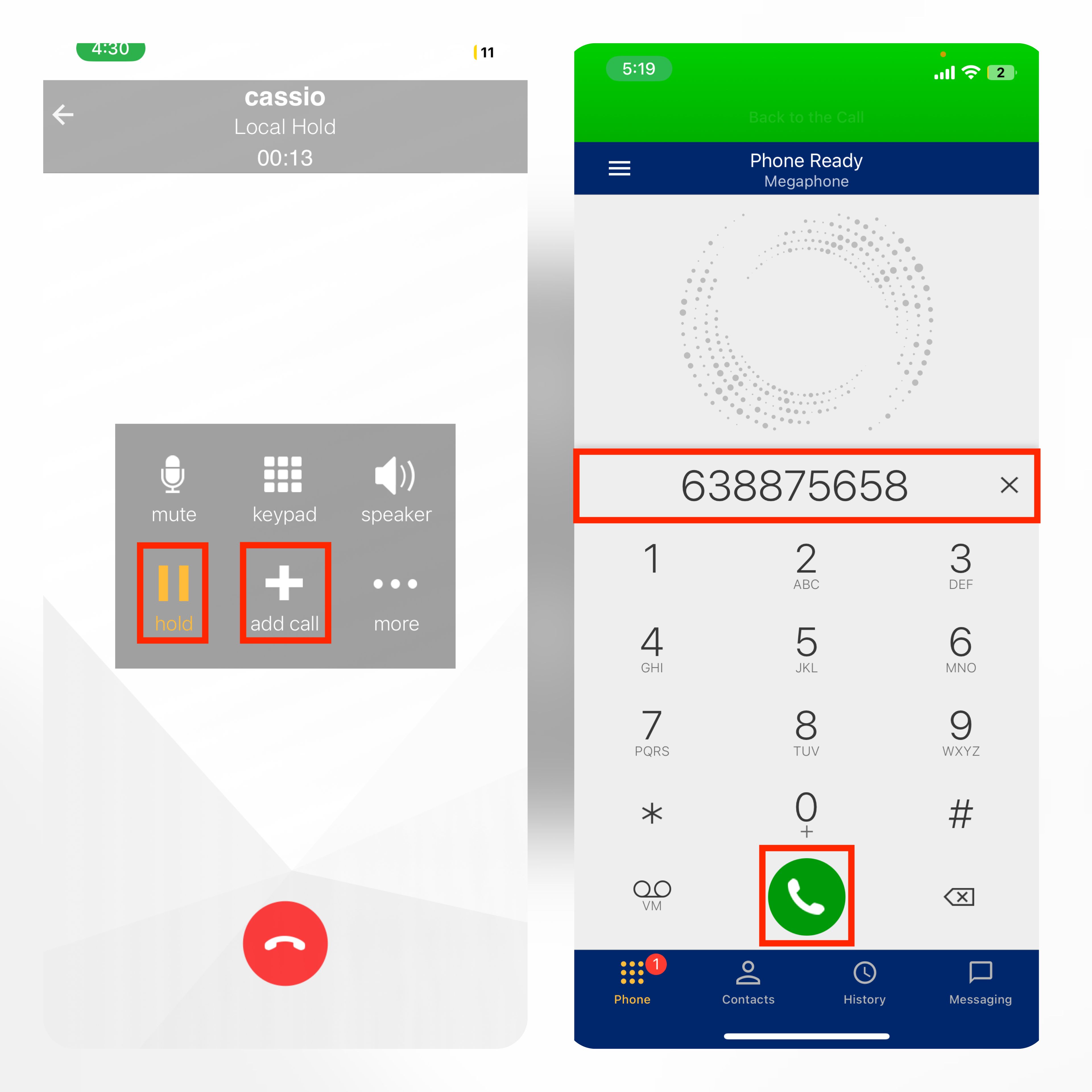Placing a Second Call (Dial)