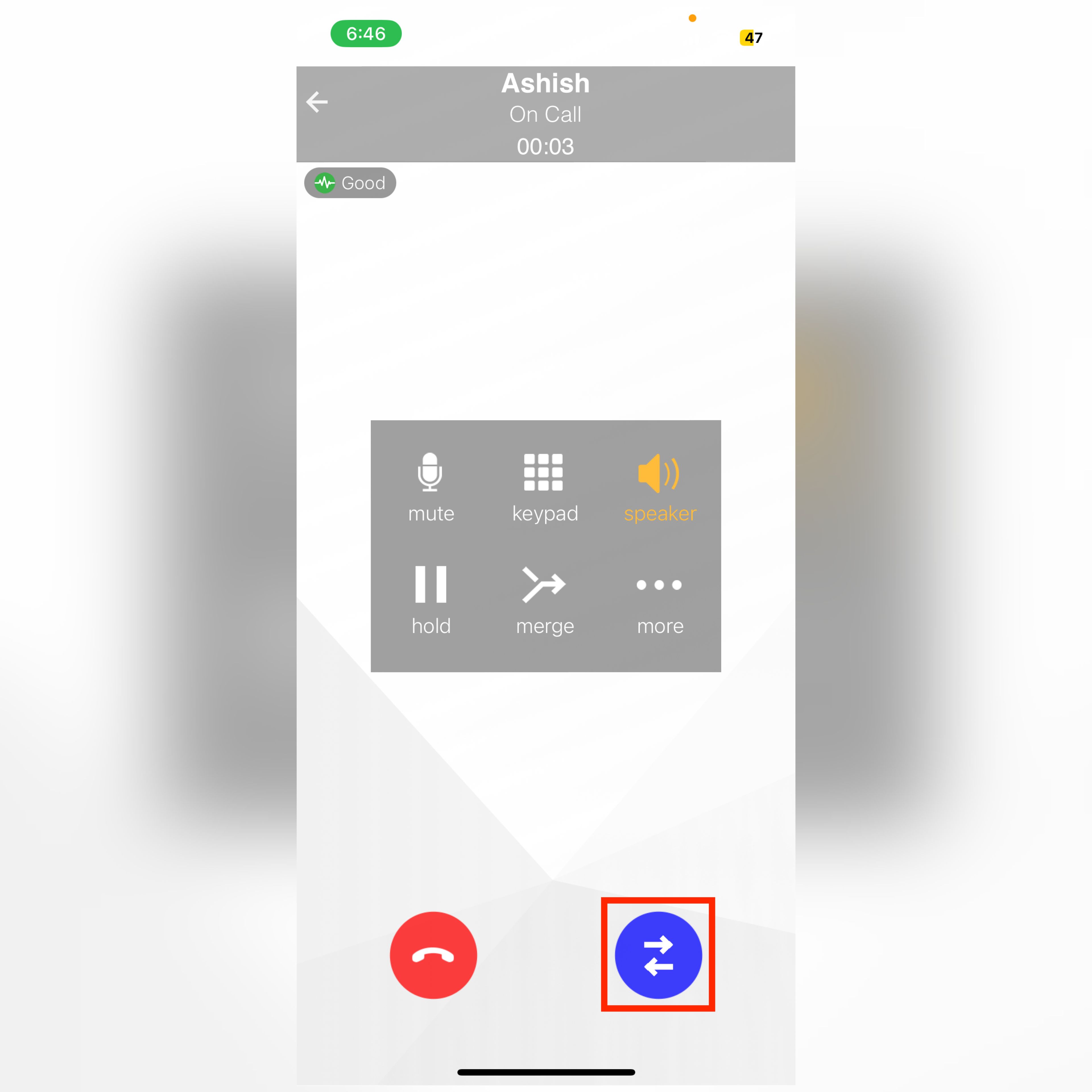Swapping Betwwen Calls