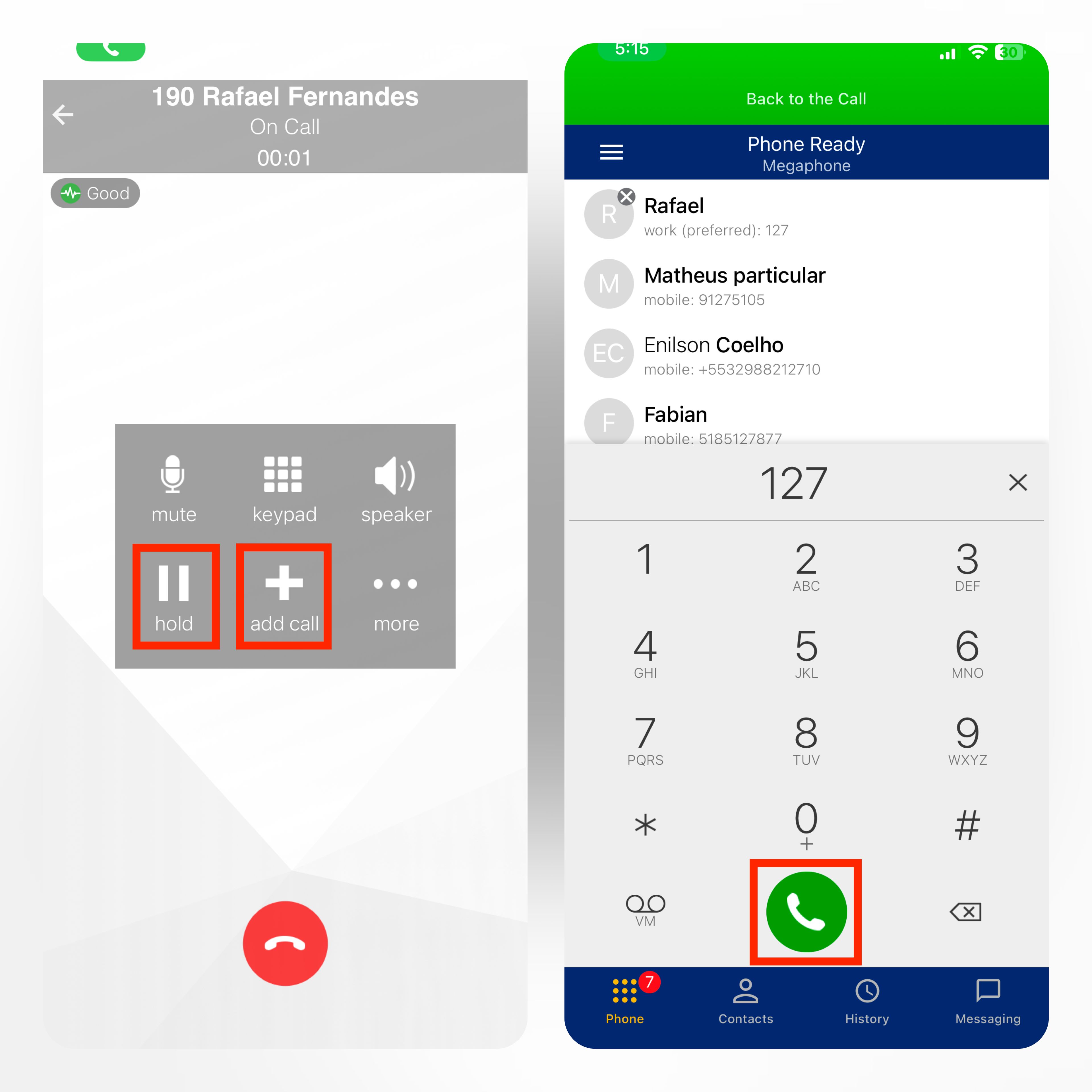 Transfering a Call (Dial)