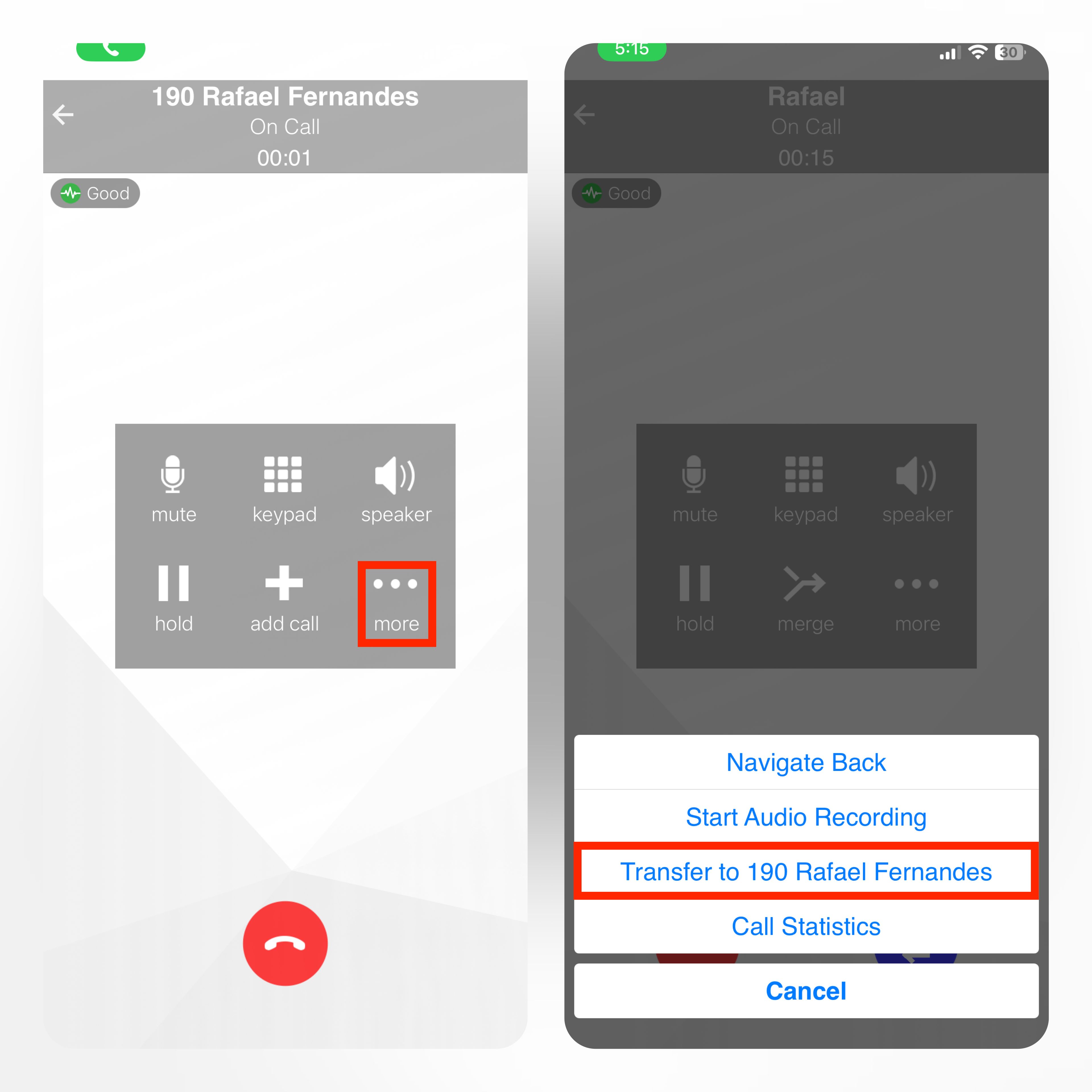 Transfering a Call (Dial)