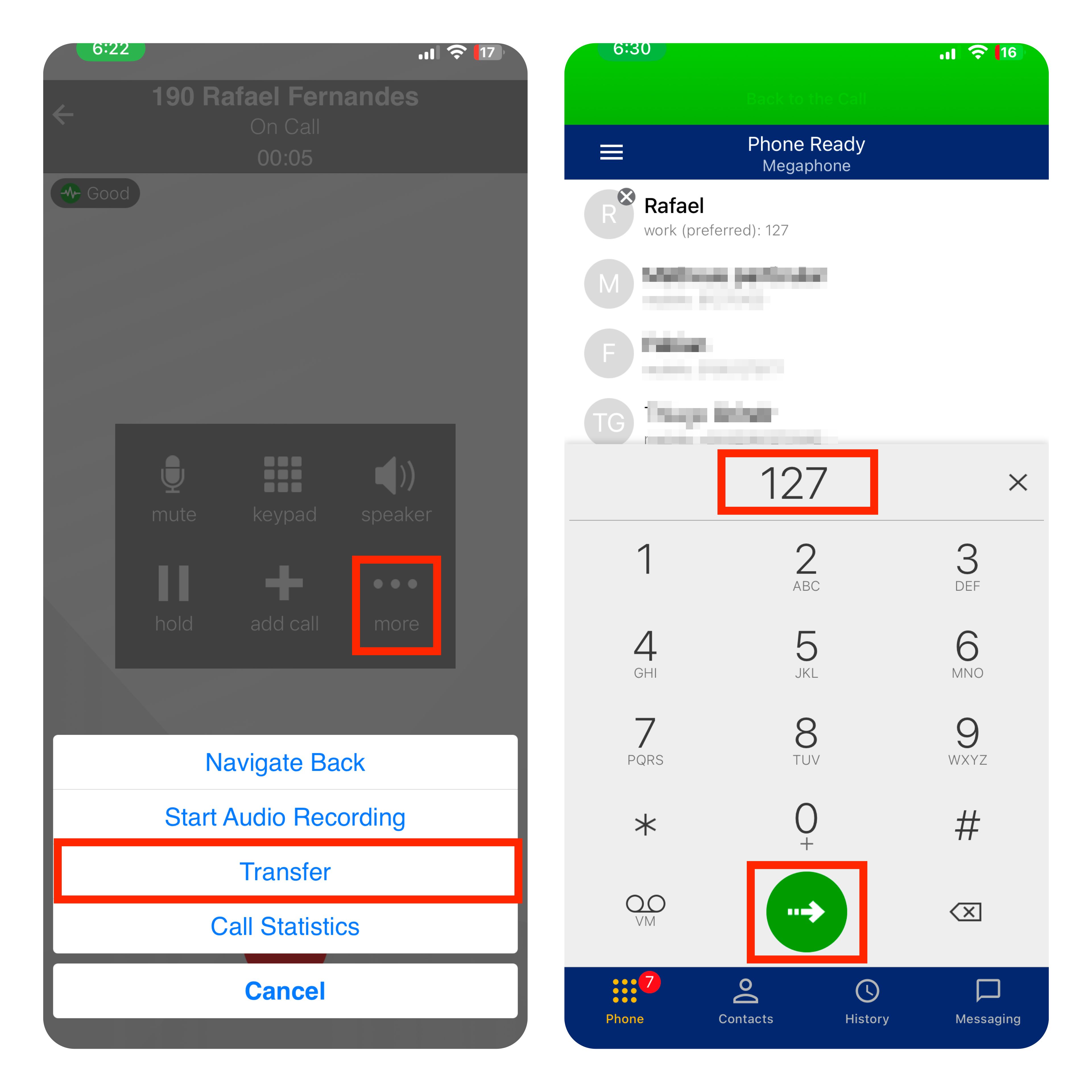 Unattended Transfer Dial Pad
