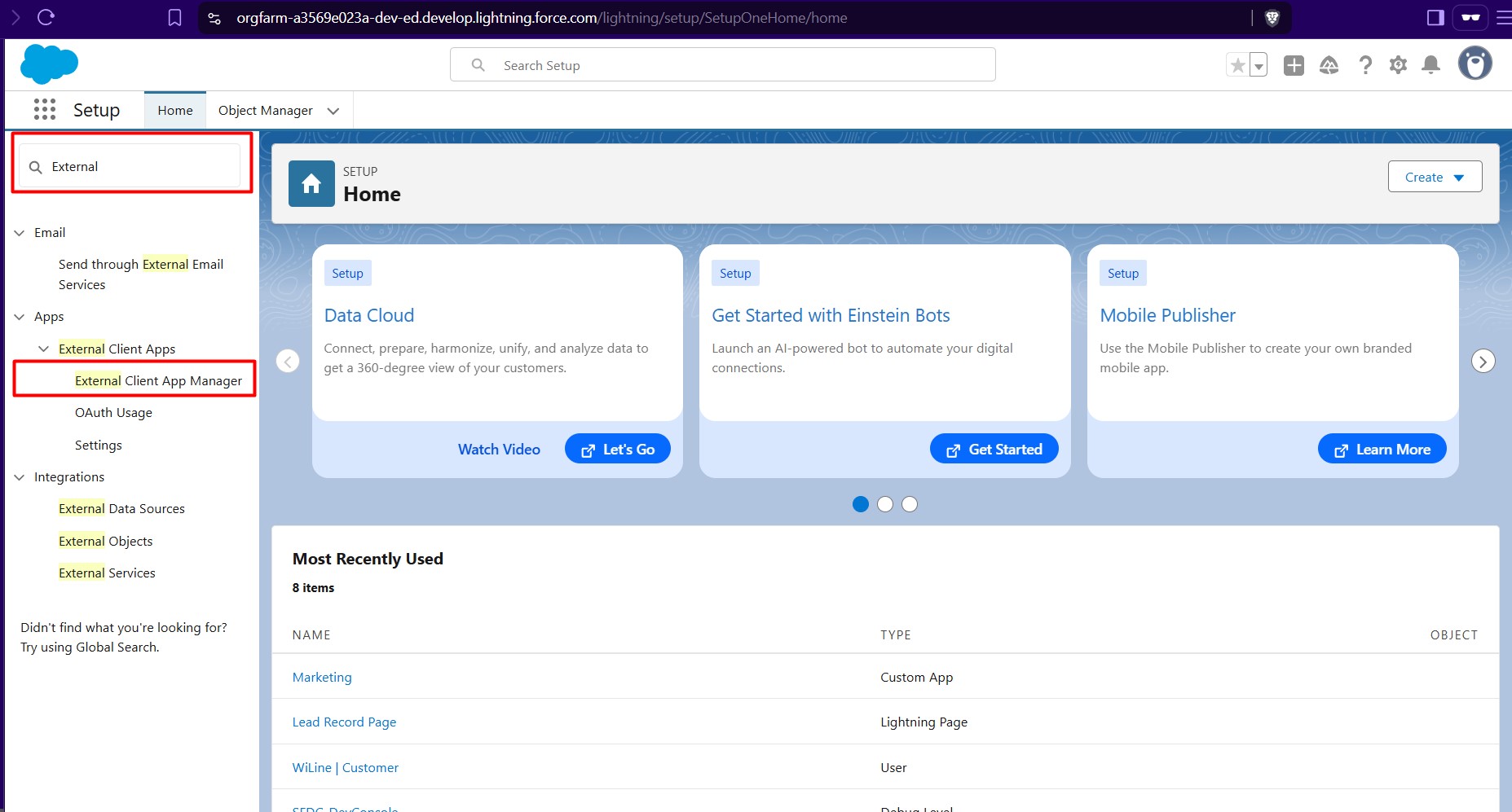 Salesforce main page