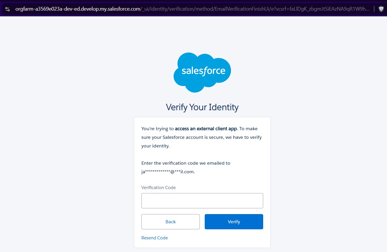 Salesforce - Verify your identity