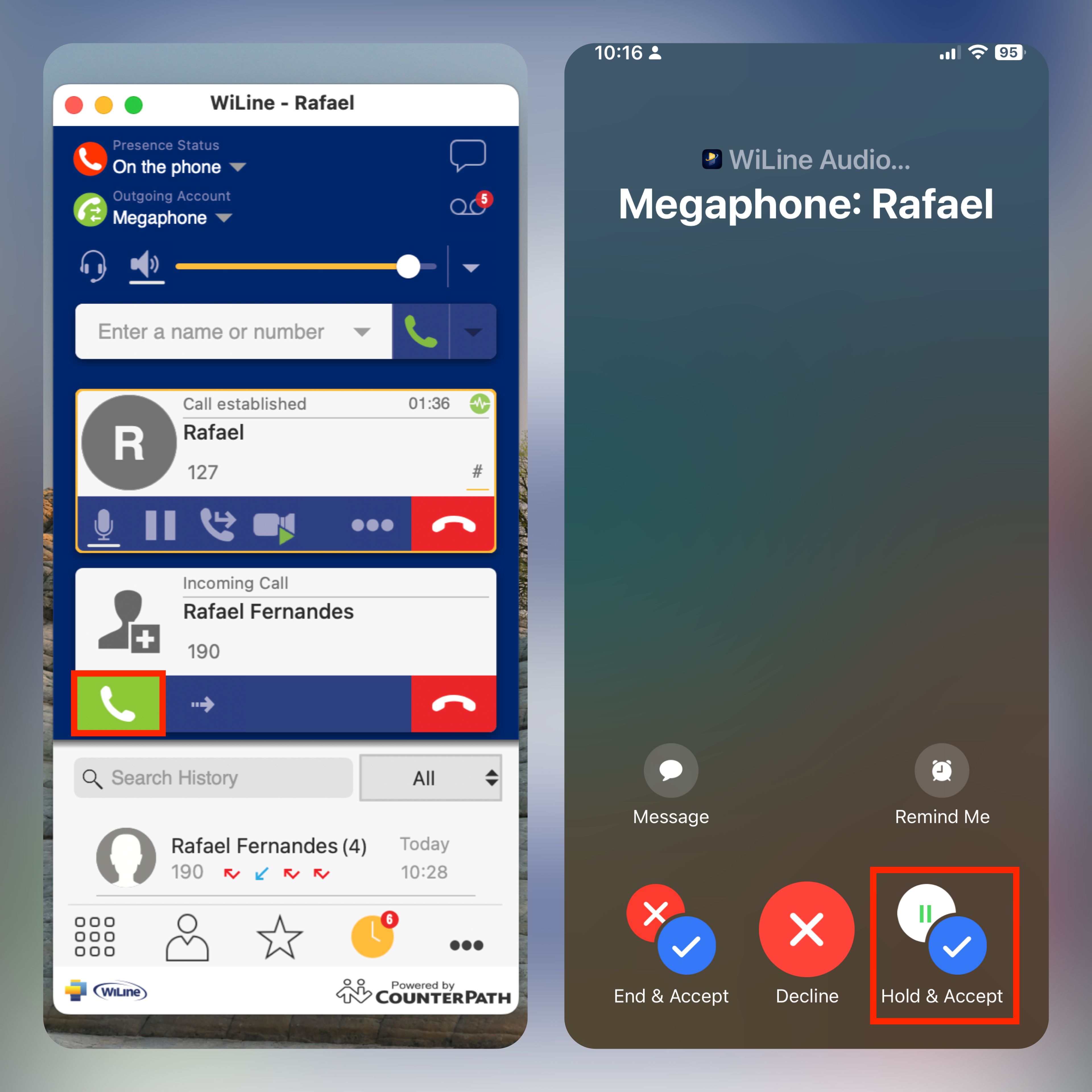 Manejar una segunda llamada