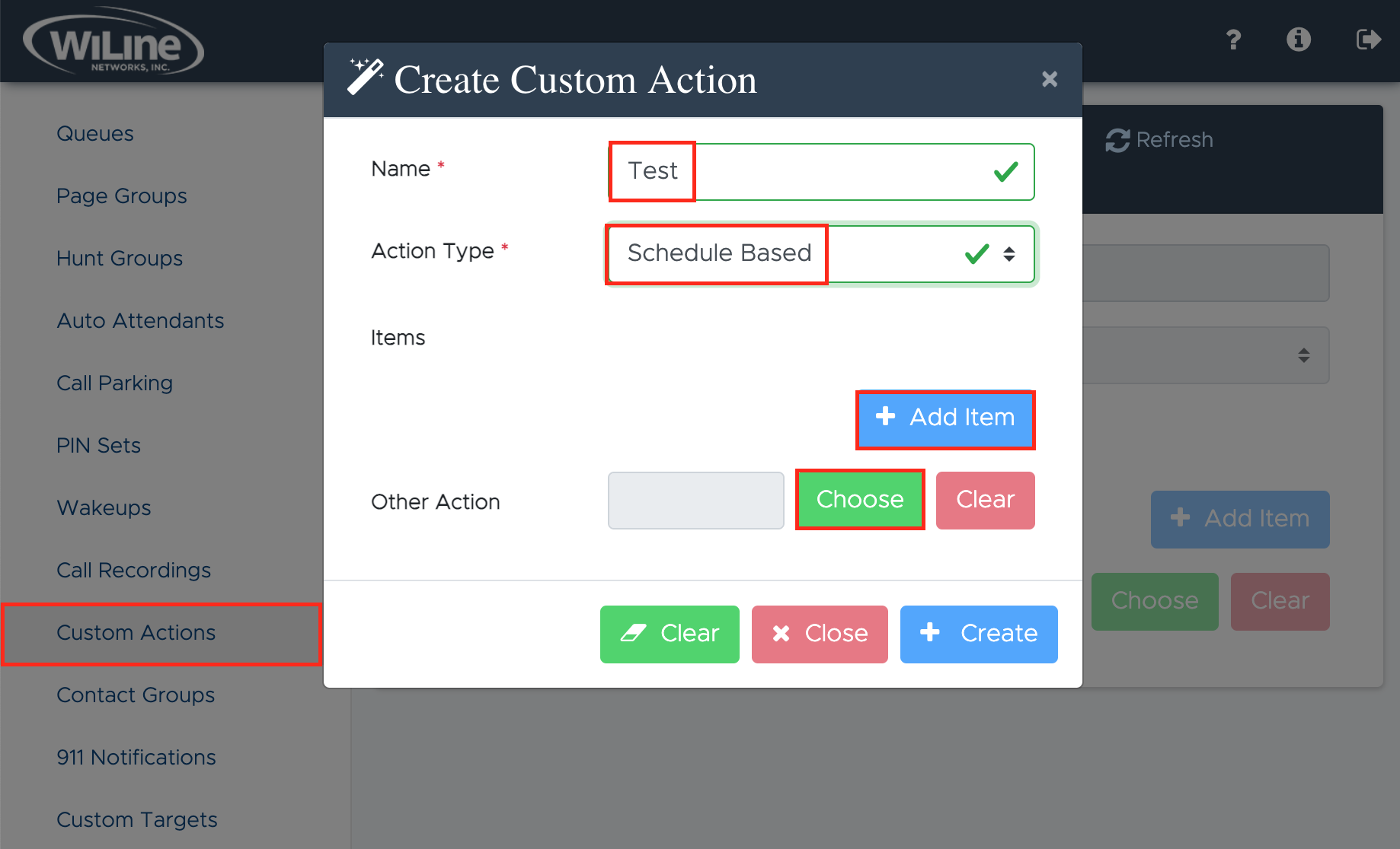 Crear una nueva acción personalizada!