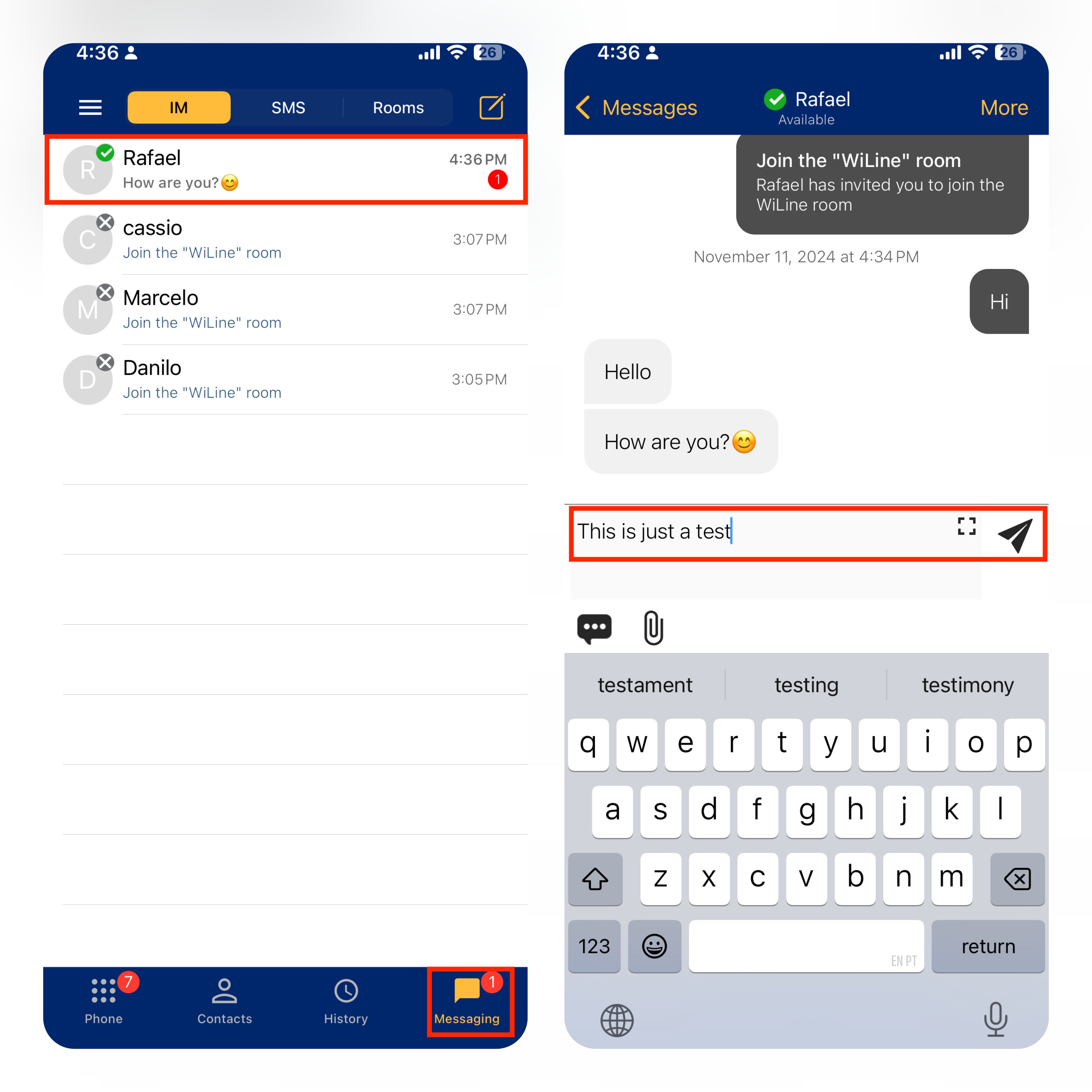 Recibir un MI en primer plano