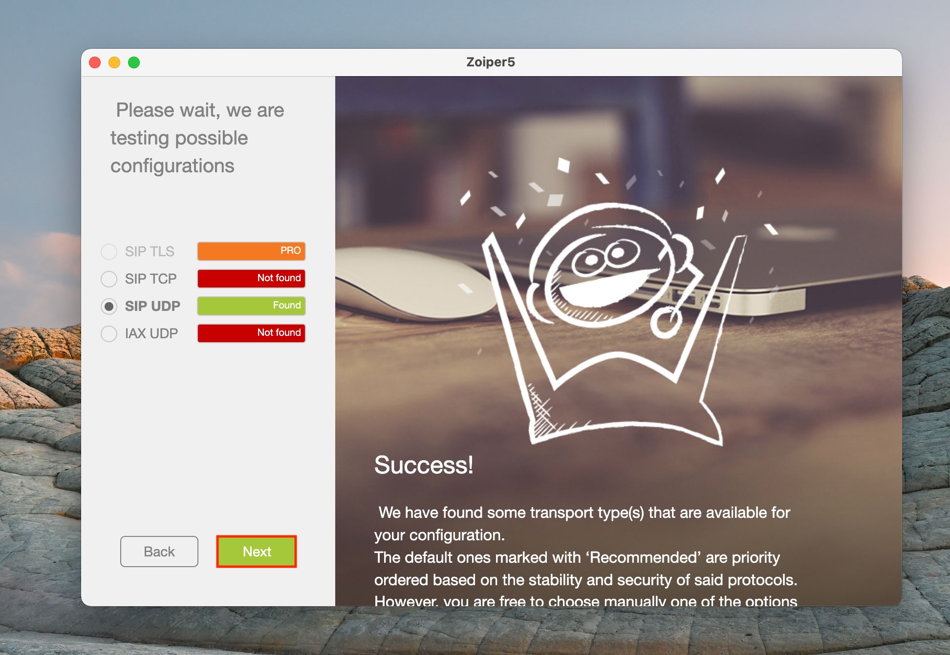 Pruebas de configuración