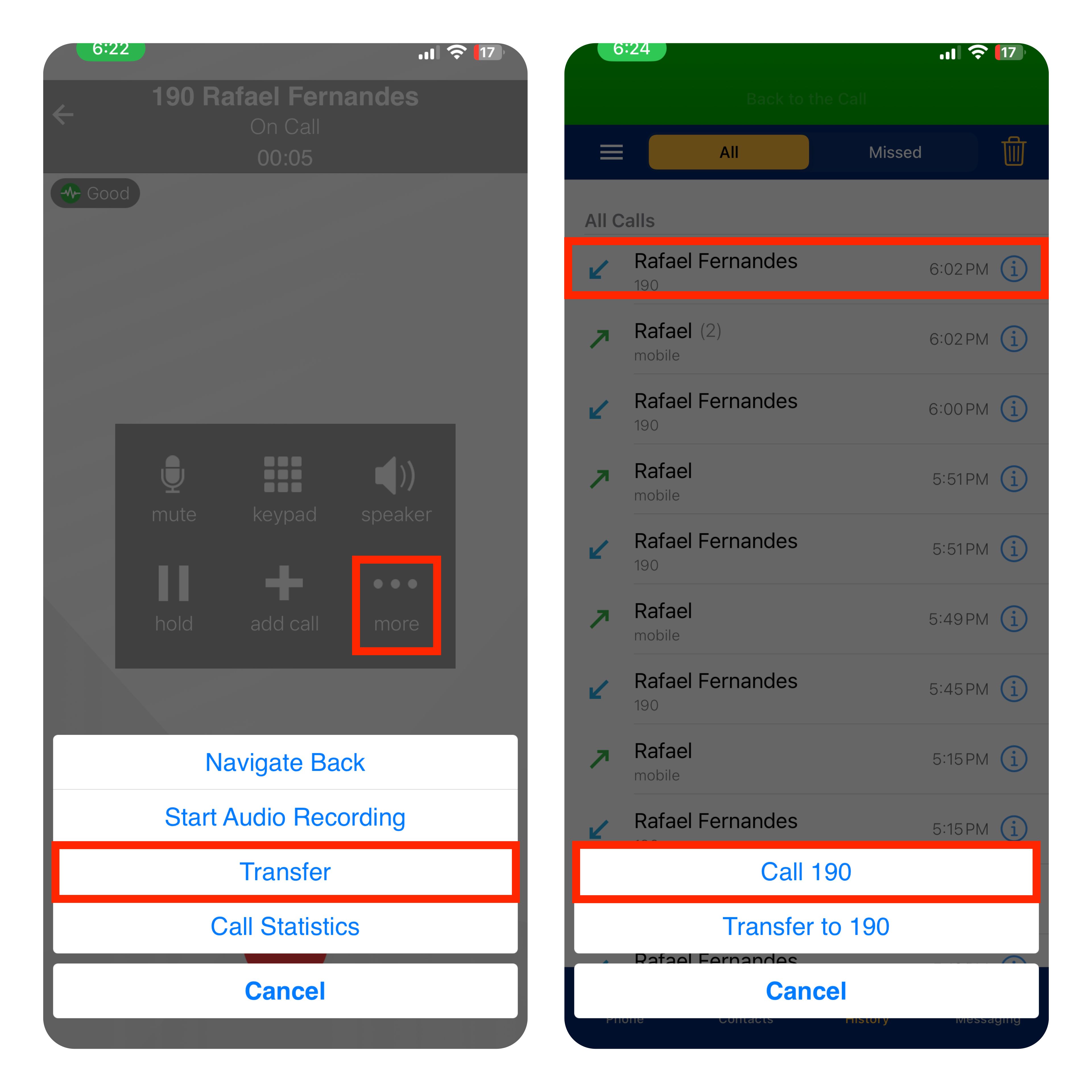 Transferencia No Asistida (Historial)